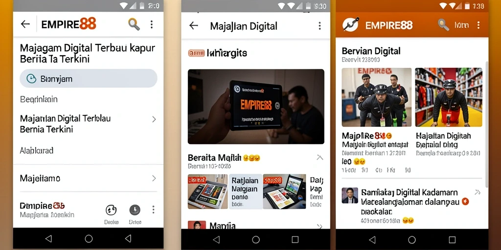 Tampilan antarmuka pengguna EMPIRE88 yang menarik dan informatif.