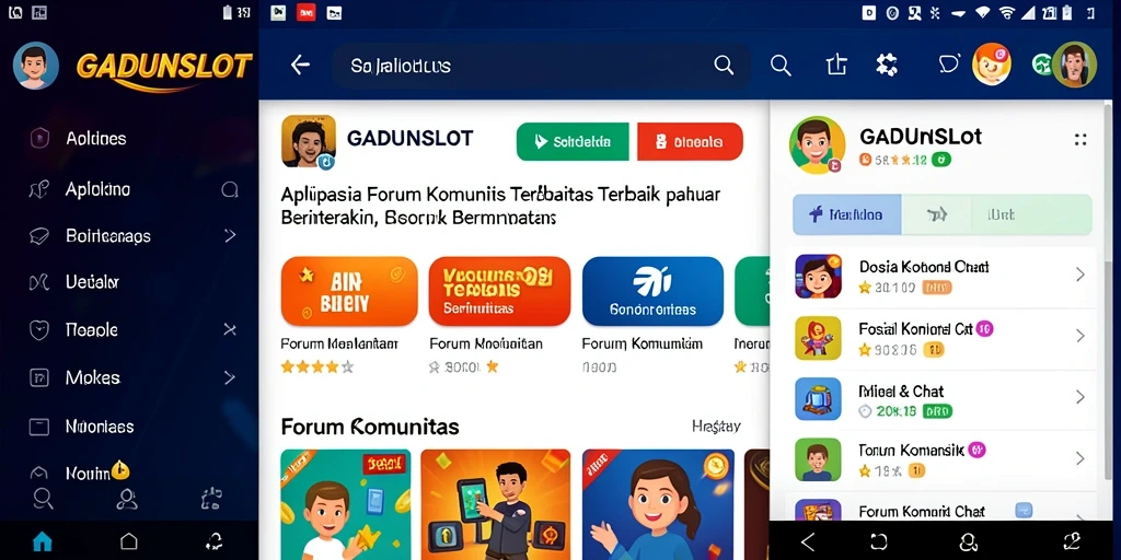 Antarmuka GADUNSLOT yang menarik dan interaktif untuk Forum Komunitas.