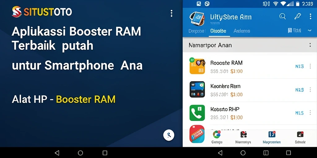 Antarmuka pengguna SITUSTOTO yang sederhana dan efektif untuk Booster RAM.