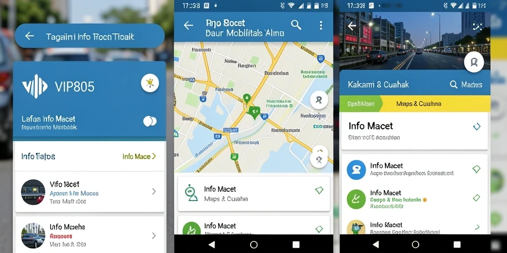 Antarmuka VIP805 menampilkan informasi kemacetan secara jelas dan informatif.