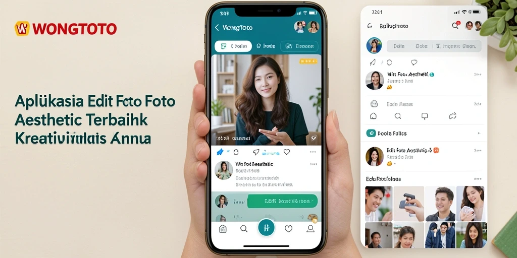 Tampilan antarmuka WONGTOTO dengan berbagai fitur Edit Foto Aesthetic.
